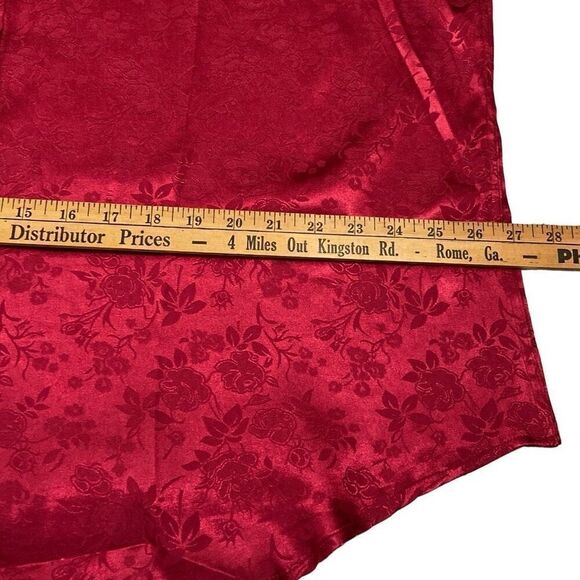 Coofandy Solid Red Floral Design Button Down Long Sleeve Blouse Ladies Size XXXL - Picture 9 of 10